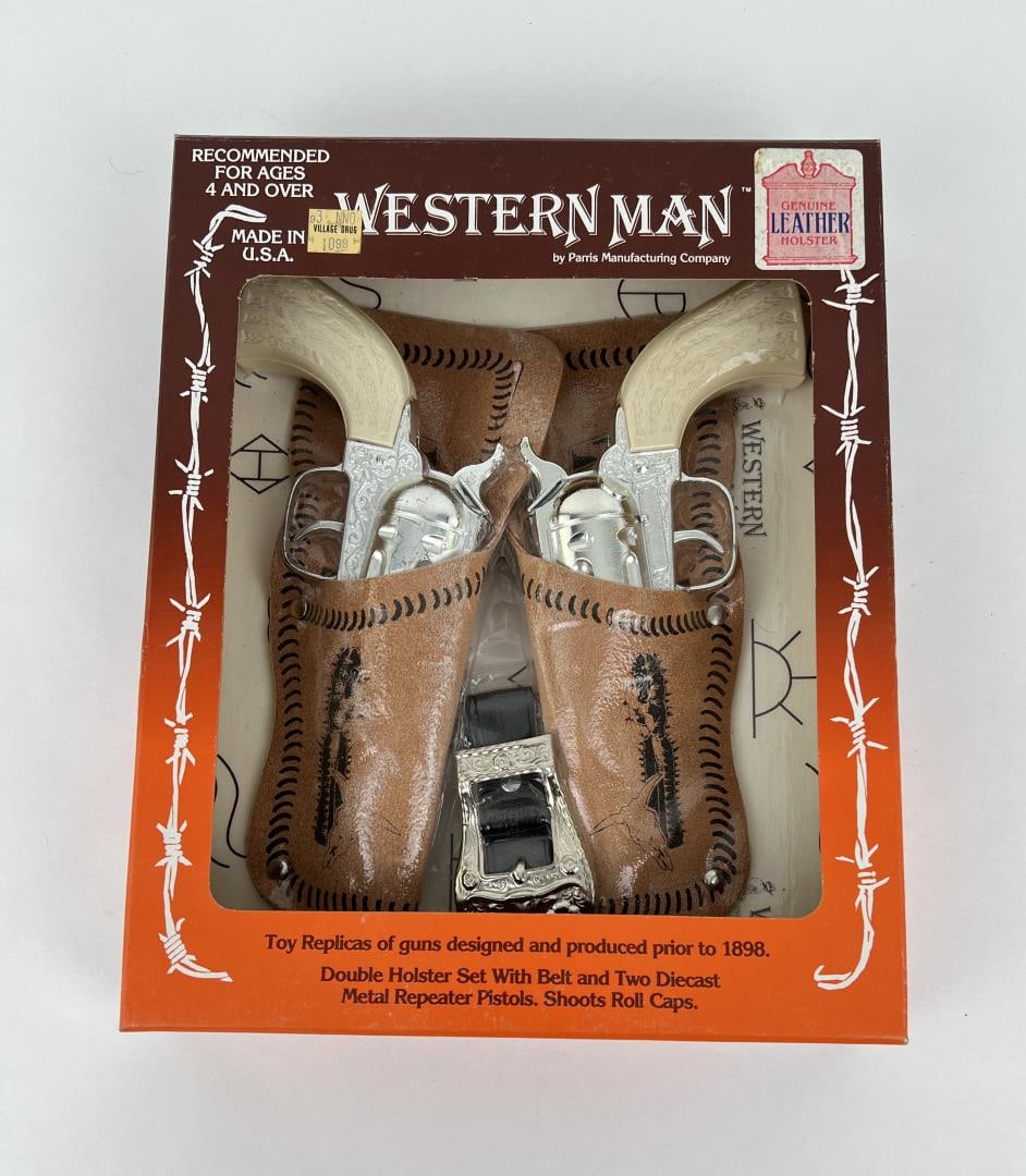 Parris Western Man Cap Gun Set: New in Package.