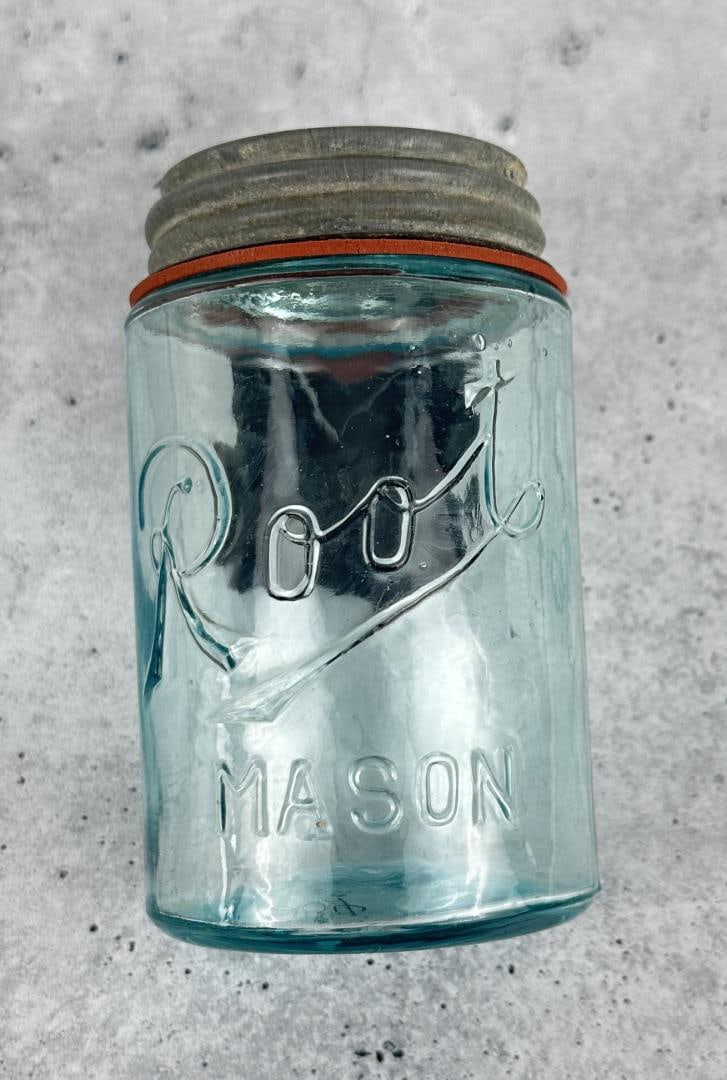 Root Glass Mason Jar Aqua Blue (1 of 6)
