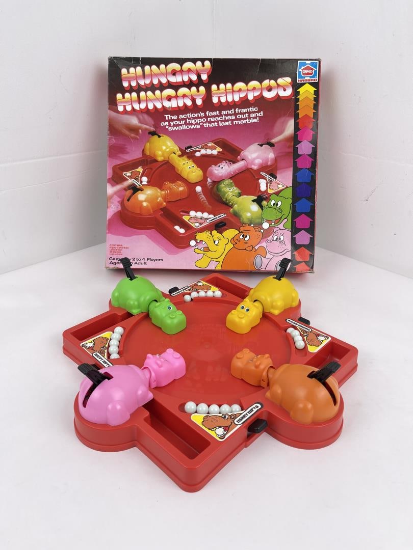 Vintage Hasbro Hungry Hungry Hippos Game: Classic game in original box.