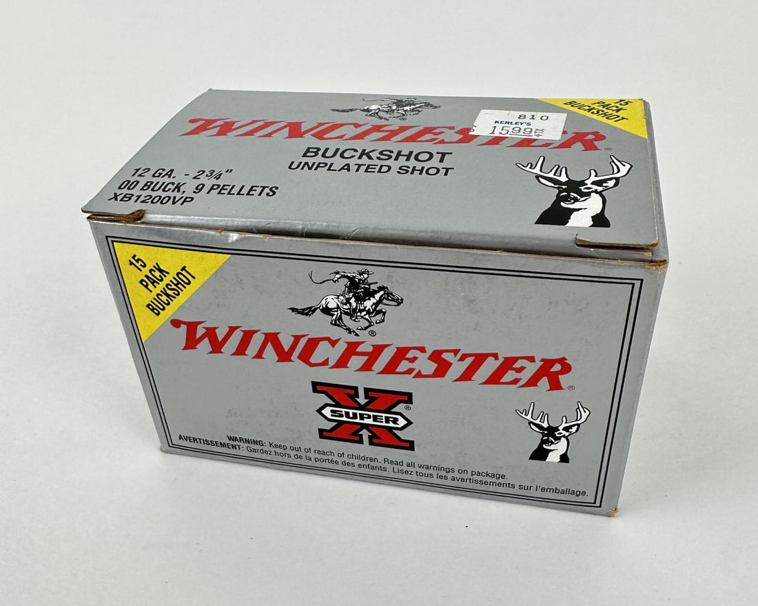 Winchester Super X Buckshot 12 GA Shotgun Ammo: Full box California and New York Shipments requires this lot to be sent to an FFL Dealer.