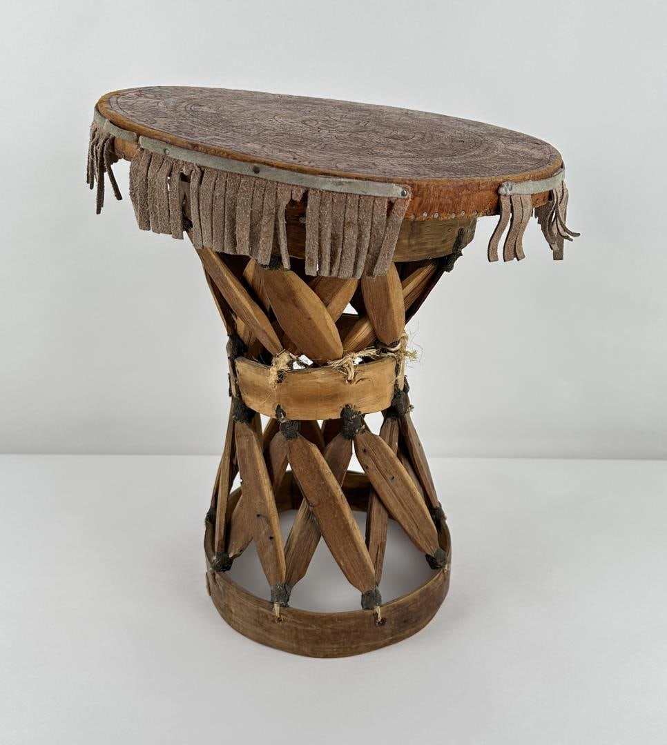 Vintage Mexican Equipale Cedar Leather Stool (1 of 8)