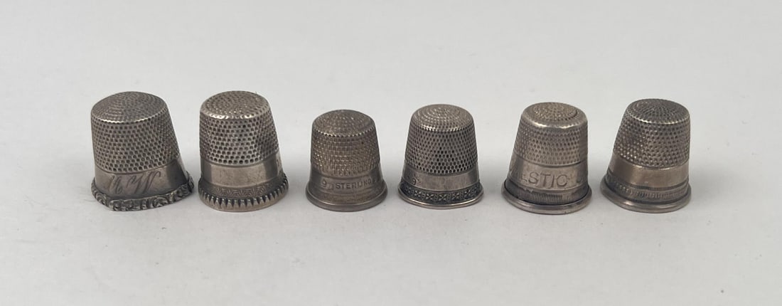 Group of Sterling Silver Thimbles: 16.49 grams. Nice grouping.