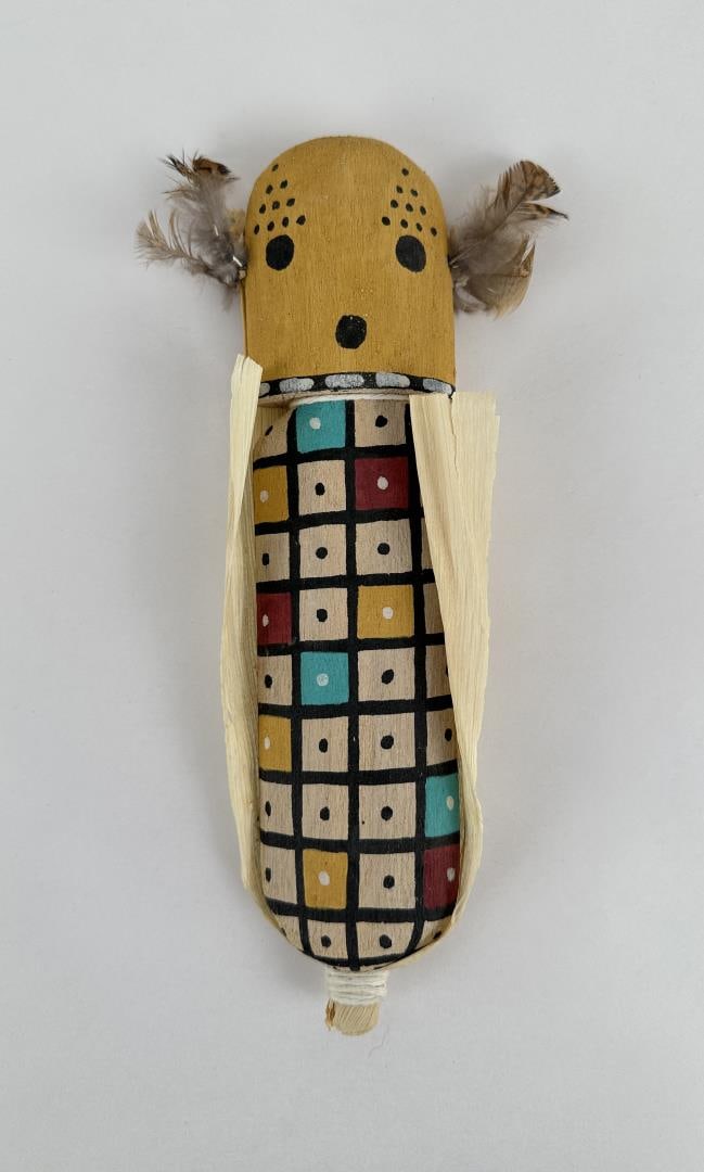Larry Melendez Cricket Cradle Hopi Kachina Doll: 9 5/8" long, 4 1/4" wide. Sold as-is. Allard Auction Collection Inv: AX 18373