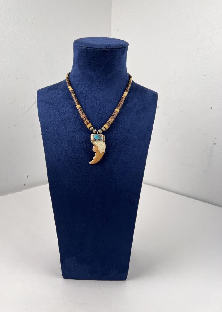 Navajo Sterling Turquoise Crab Claw Necklace (1 of 4)