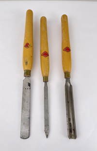 Henry Taylor Diamic Wood Chisels Lathe Tools: Largest is 18 3/4" long.