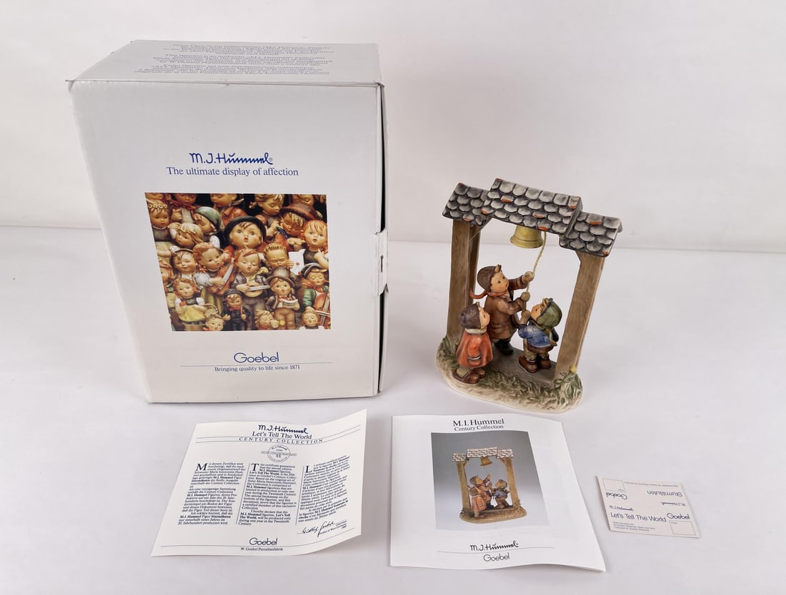 Goebel Hummel Let's Tell the World 487: 10 1/2" tall. New in original box.