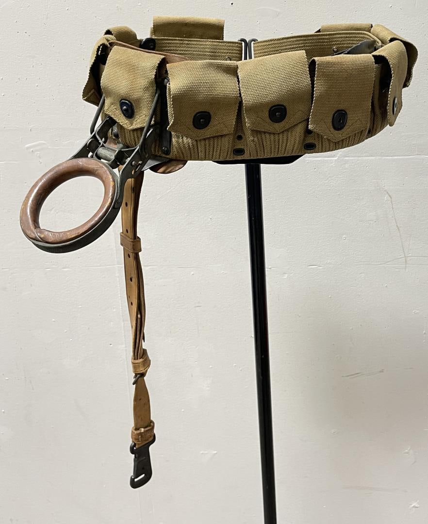 M1912 US Cavalry Experimental Ring Belt: Nice example. Scarce. Belt measures 38" open.