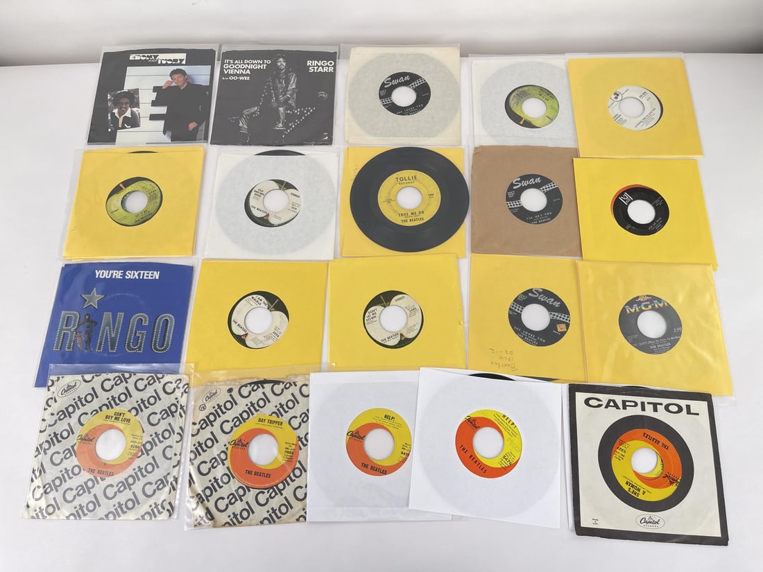 The Beatles 45 RPM Records Various Titles: Some are by individual members of the band