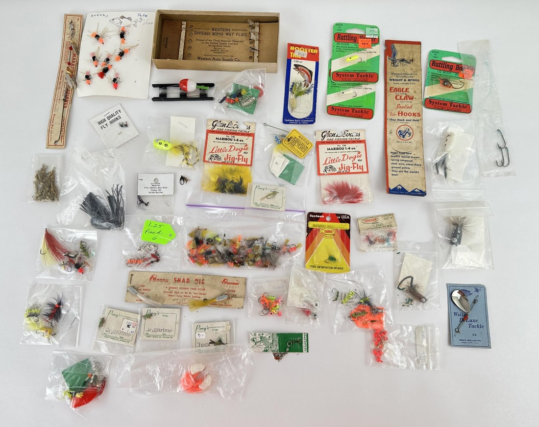 Large Assortment of Fishing Flies and Lures: Mostly deadstock