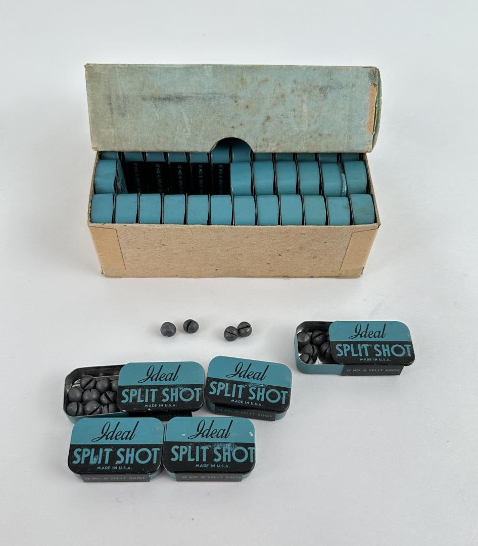 Ideal Split Shot Lead Fishing Sinker Tins: Original case of 36 tins