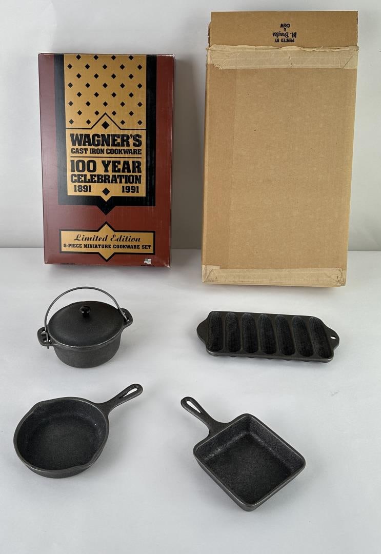 Wagner 5 Piece Miniature Cookware Set: New in original box. Limited Edition. 1991.