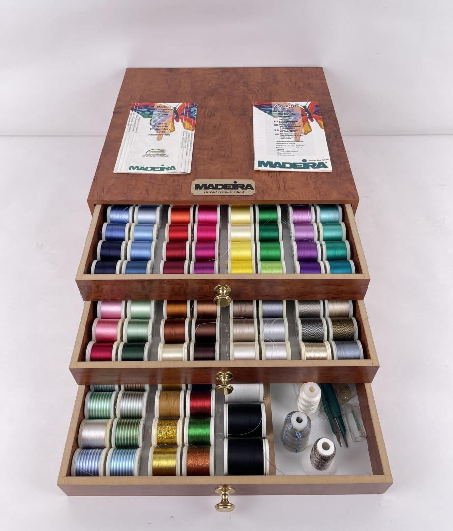 Madeira Thread Chest & Contents: 211 total spools of thread