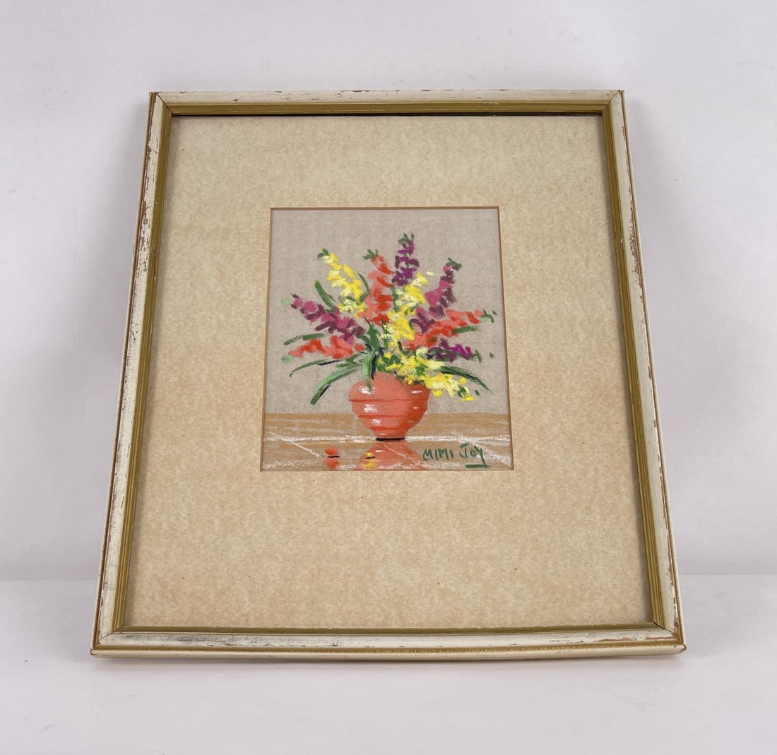 Mabel C Heyde Mimi Joy Pastel Drawing: 10 3/4" by 12 3/4" framed. Mabel C. Heyde (Born 1893) was active/lived in California, Nevada, Illinois. Mabel Heyde is known for Pastels, commercial art. Mabel C. Heyde was born in Illinois in 1893. W