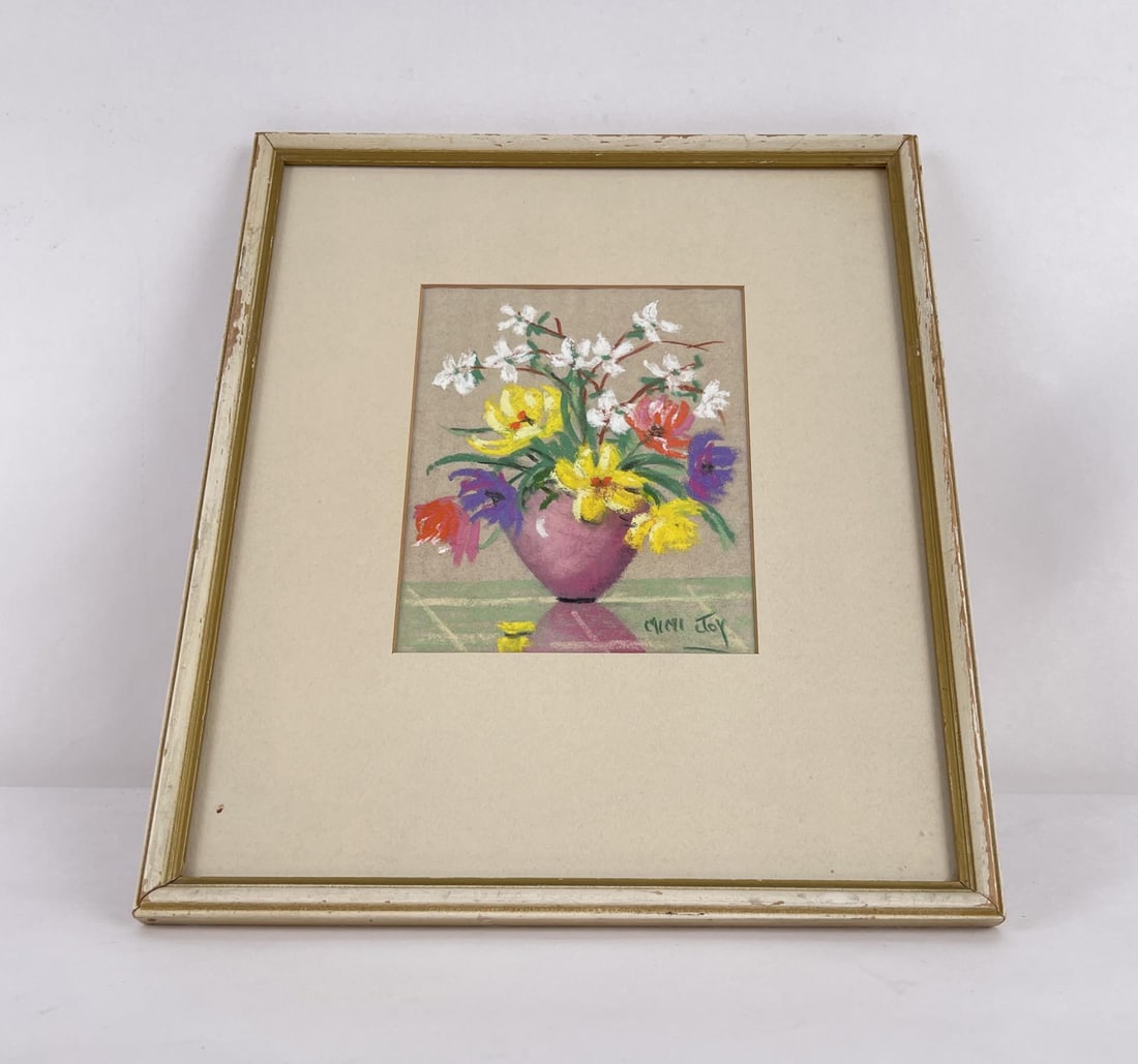 Mabel C Heyde Mimi Joy Pastel Drawing: 10 3/4" by 12 3/4" framed. Mabel C. Heyde (Born 1893) was active/lived in California, Nevada, Illinois. Mabel Heyde is known for Pastels, commercial art. Mabel C. Heyde was born in Illinois in 1893. W