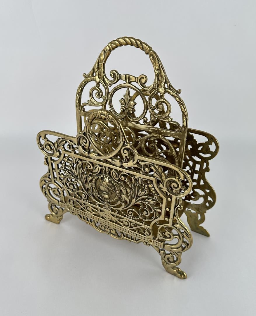 Bradley and Hubbard Brass Letter Holder: 11 1/2" tall, 10 1/4" long.