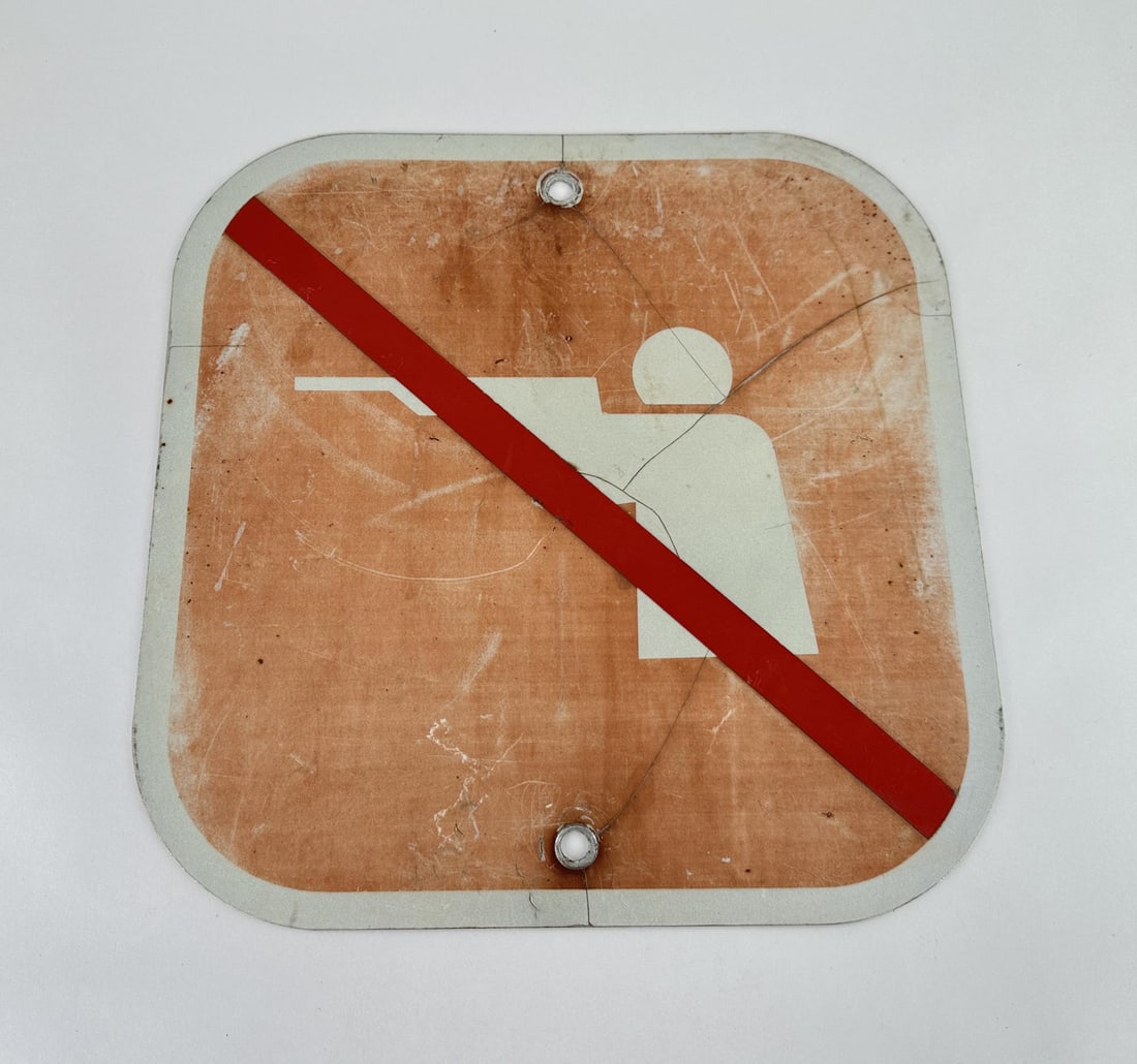 Vintage USFS Montana Forest Service Sign: No shooting. 8" by 8". Original.