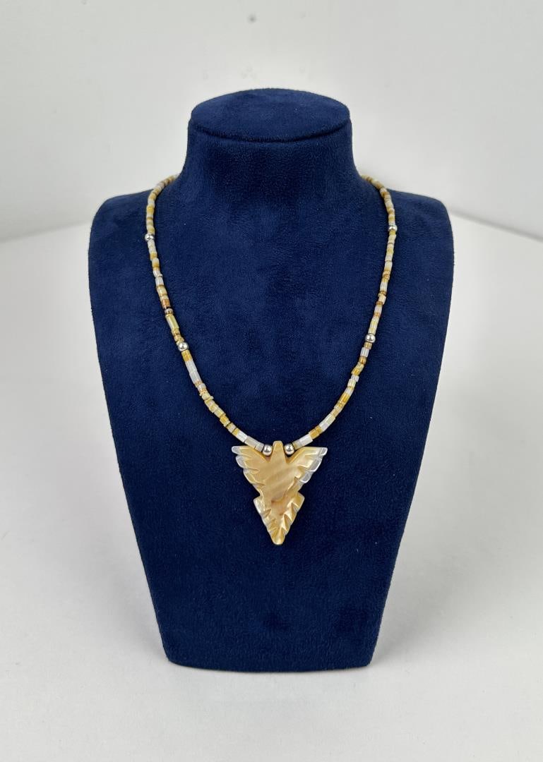 Zuni Mother of Pearl Bird Fetish Necklace (1 of 3)