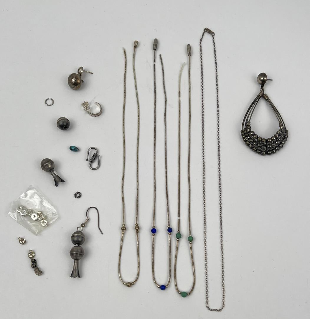 Group of Navajo Silver Indian Findings: Nice grouping.