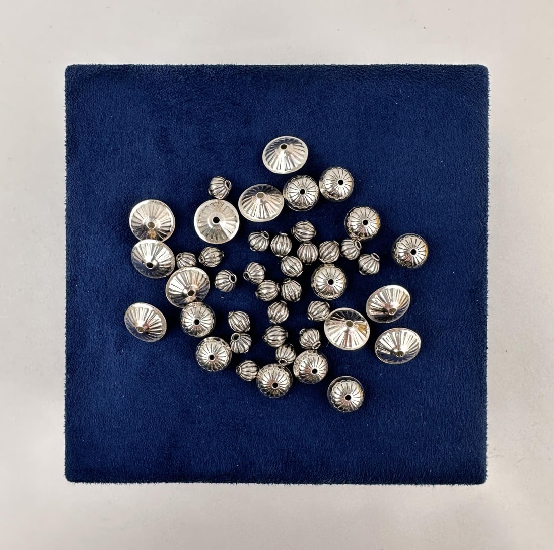 Navajo Sterling Silver Bench Beads: 24 grams.