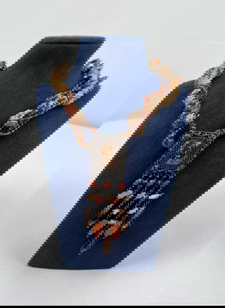 Ornate Beaded Costume Jewelry Necklace Auction