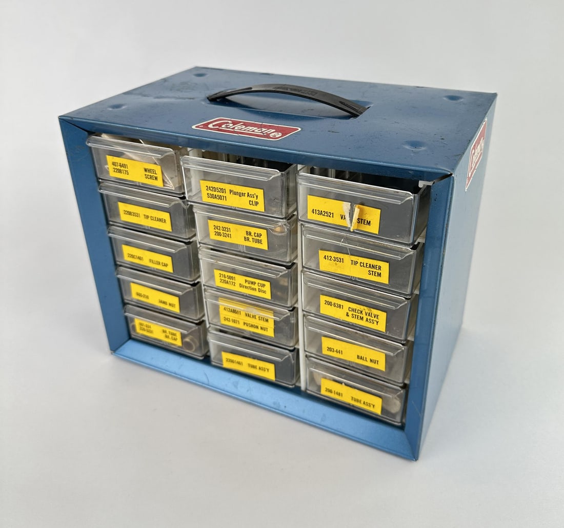 Coleman Lantern Parts Display Cabinet (1 of 9)