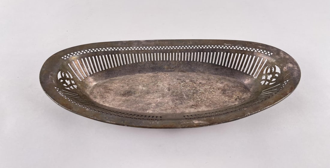 US Navy Silver Plate Bread Basket (1 of 9)