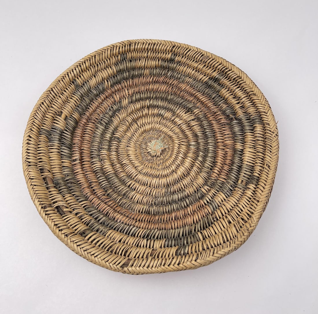 Antique Navajo Indian Wedding Basket: 12 3/4" diameter.