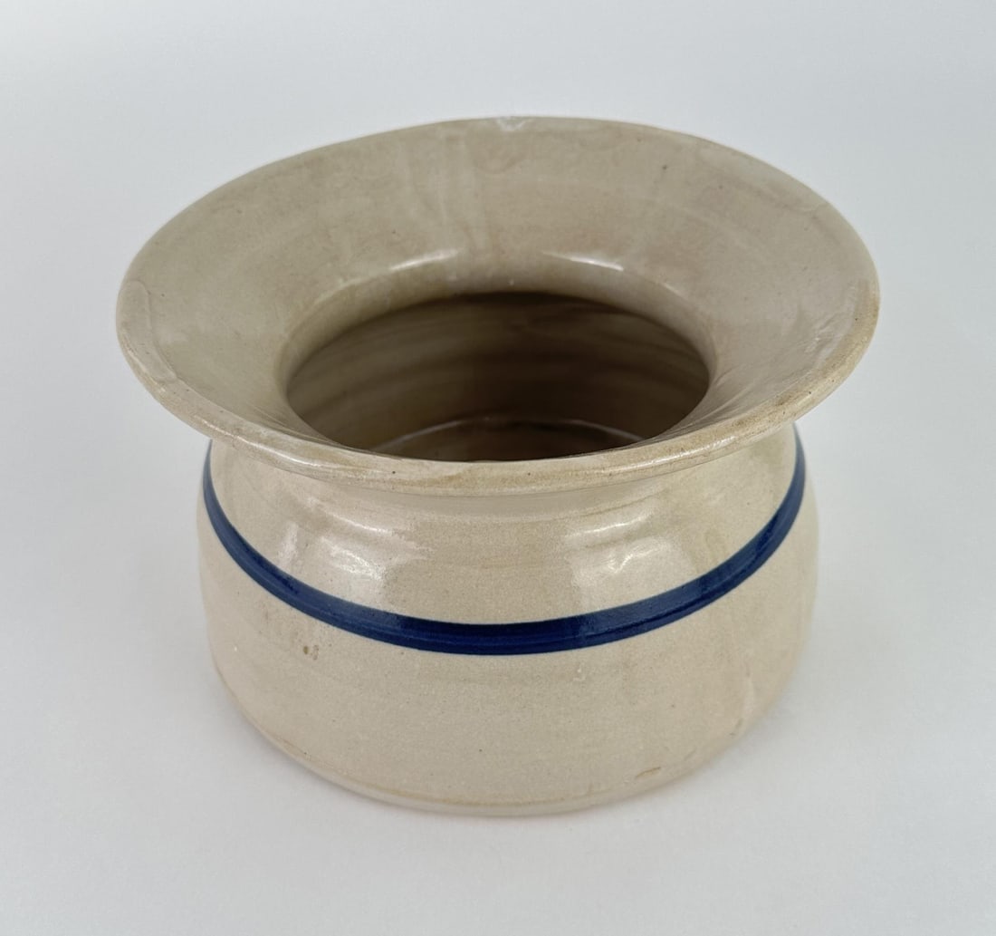 Blue and White Stoneware Spittoon (1 of 6)