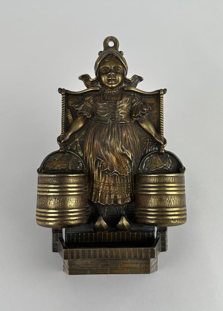 Antique Dutch Girl Wall Match Safe (1 of 6)