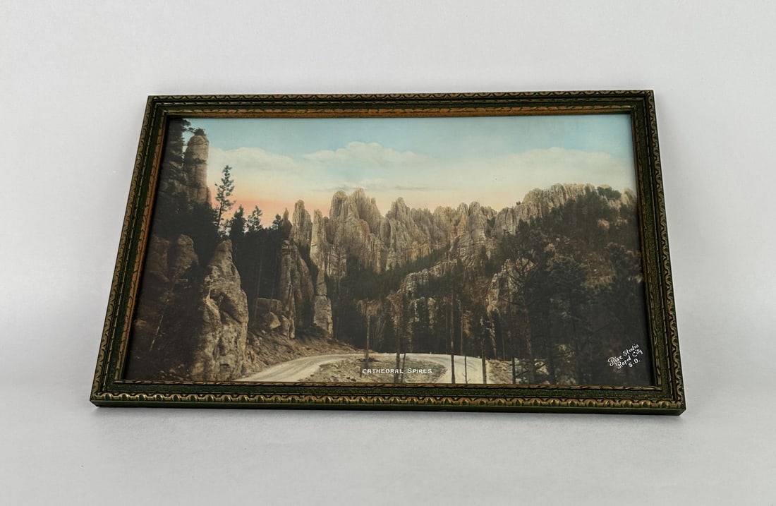 Cathedral Spires Custer Park South Dakota Photo: Photographer is Rise Studio. Hand Tinted. 7 1/2" by 11 1/2" framed.