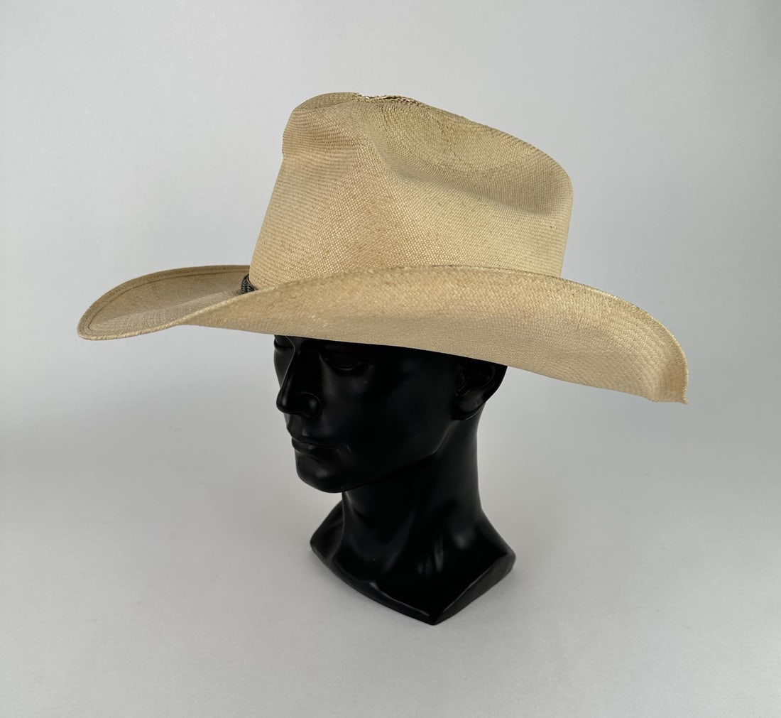Harry Andrew Jackson Stetson Cowboy Hat: Size 7 3/8. Provenance: Harry Andrew Jackson Estate. Harry Andrew Jackson (1924 - 2011) was active/lived in Wyoming, Illinois. Harry Jackson is known for Sculpture-western figure, horses. Born with th