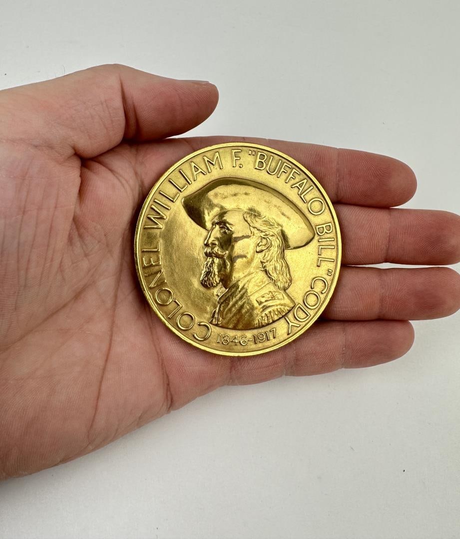 Harry Andrew Jackson Buffalo Bill Cody Medal: Buffalo Bill Memorial Association, Cody Wyoming. Provenance: Harry Andrew Jackson Estate. Harry Andrew Jackson (1924 - 2011) was active/lived in Wyoming, Illinois. Harry Jackson is known for Sculpture