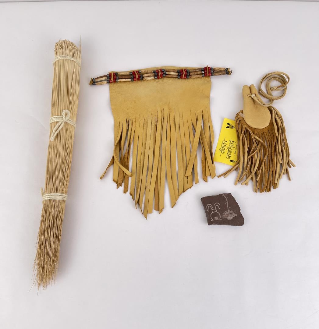 Collection Native American Made Items: Sweet Grass bundle is 18" long.