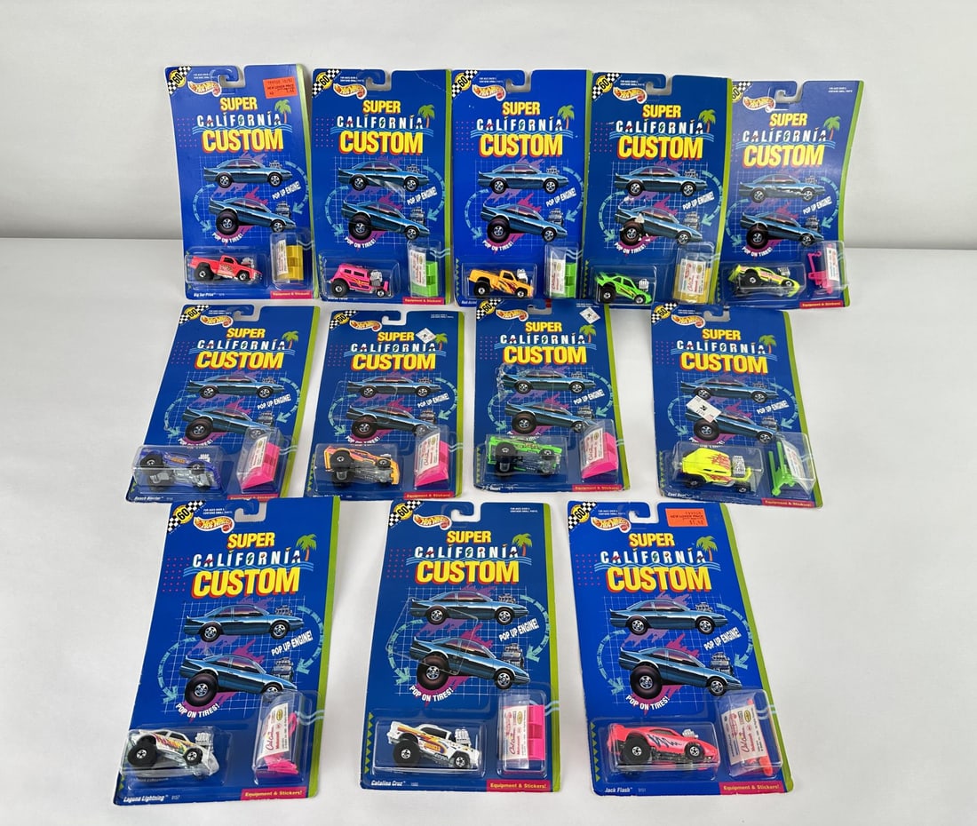 Collection of Die Cast Cars Hot Wheels: Super California Customs