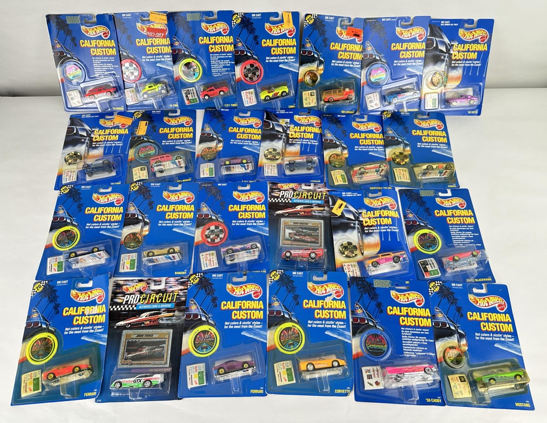 Collection of Die Cast Cars Hot Wheels: California Customs