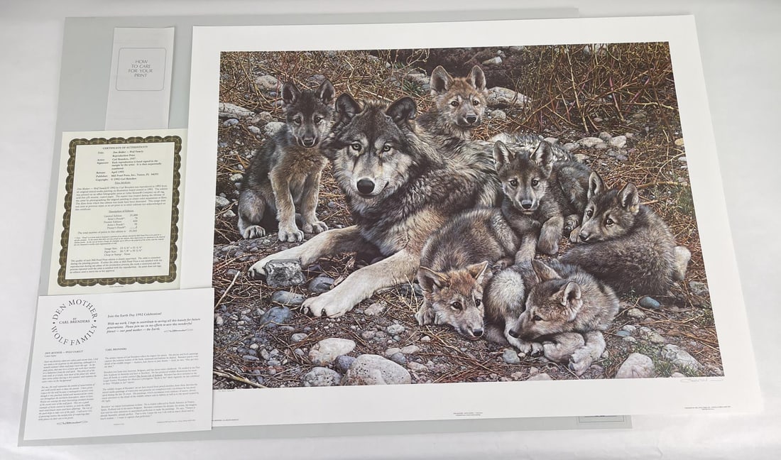 Carl Brenders Den Mother Limited Edition Print: Signed and numbered. Print measures 35 3/4" by 26 3/4".