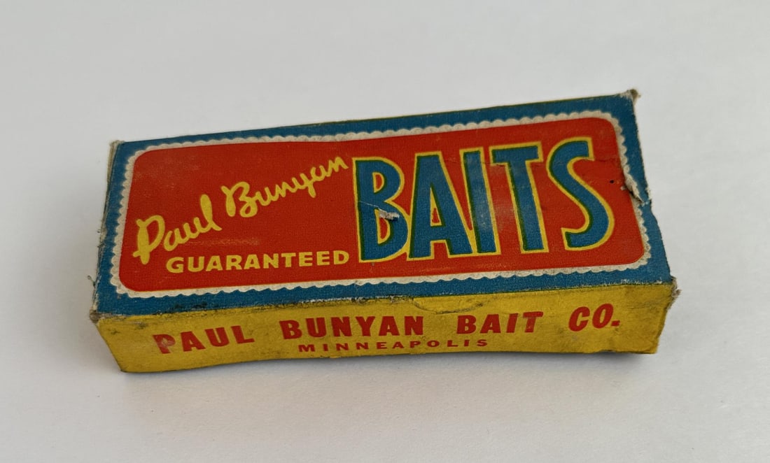 Paul Bunyan Baits Fishing Lure Box: Box only. No Contents.