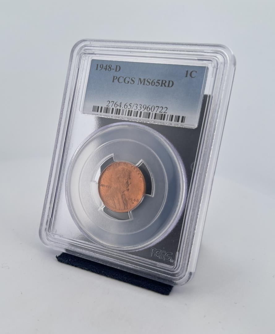 1948 D Lincoln Cent PCGS Graded MS65RD: Nice penny