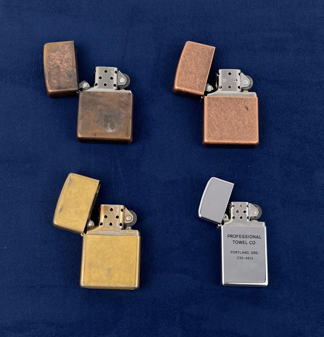 Collection of Zippo Lighters: 4 pieces