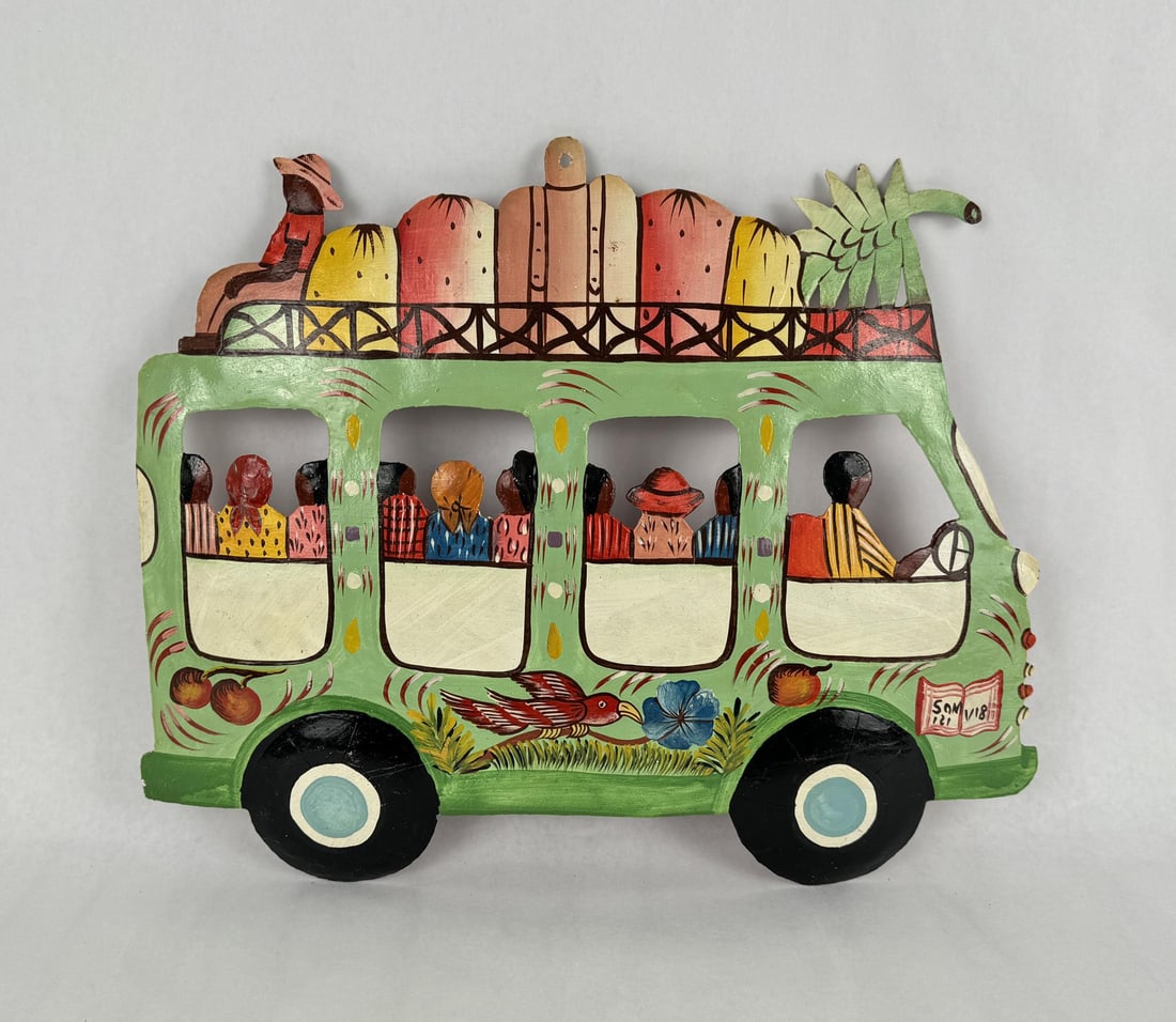 Haitian Folk Art Wall Sculpture: 15" by 18 1/2".