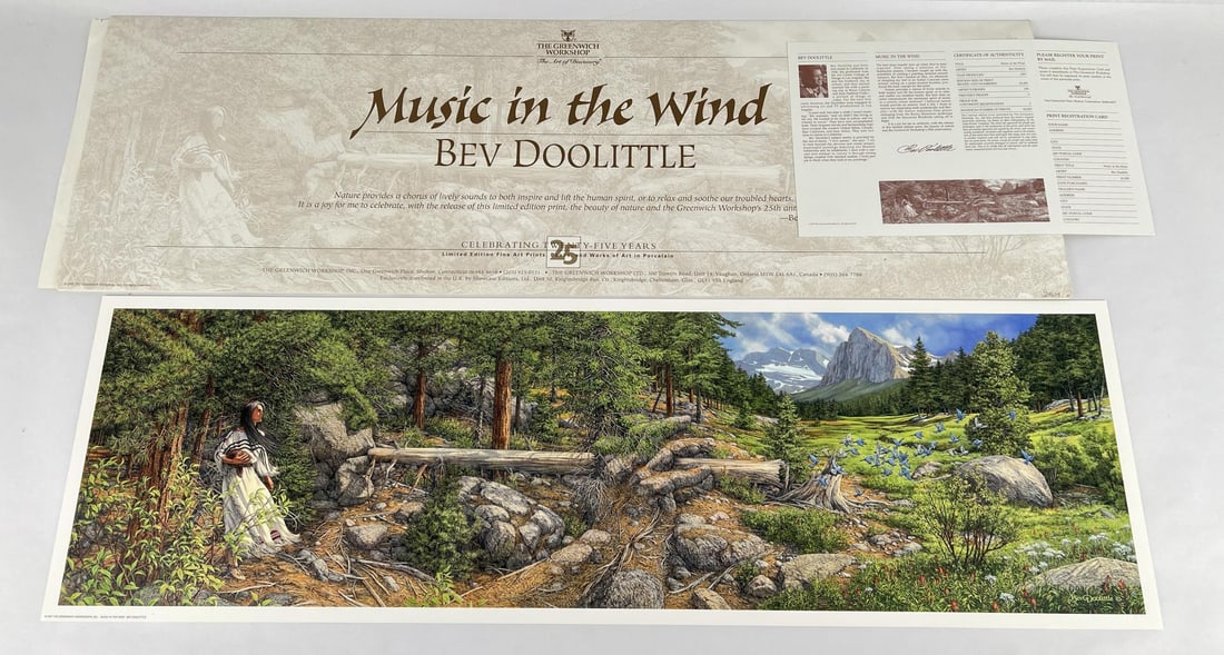 Bev Doolittle Music In The Wind Limited Print: 37 1/2" by 11 1/2". 24614 of 43500