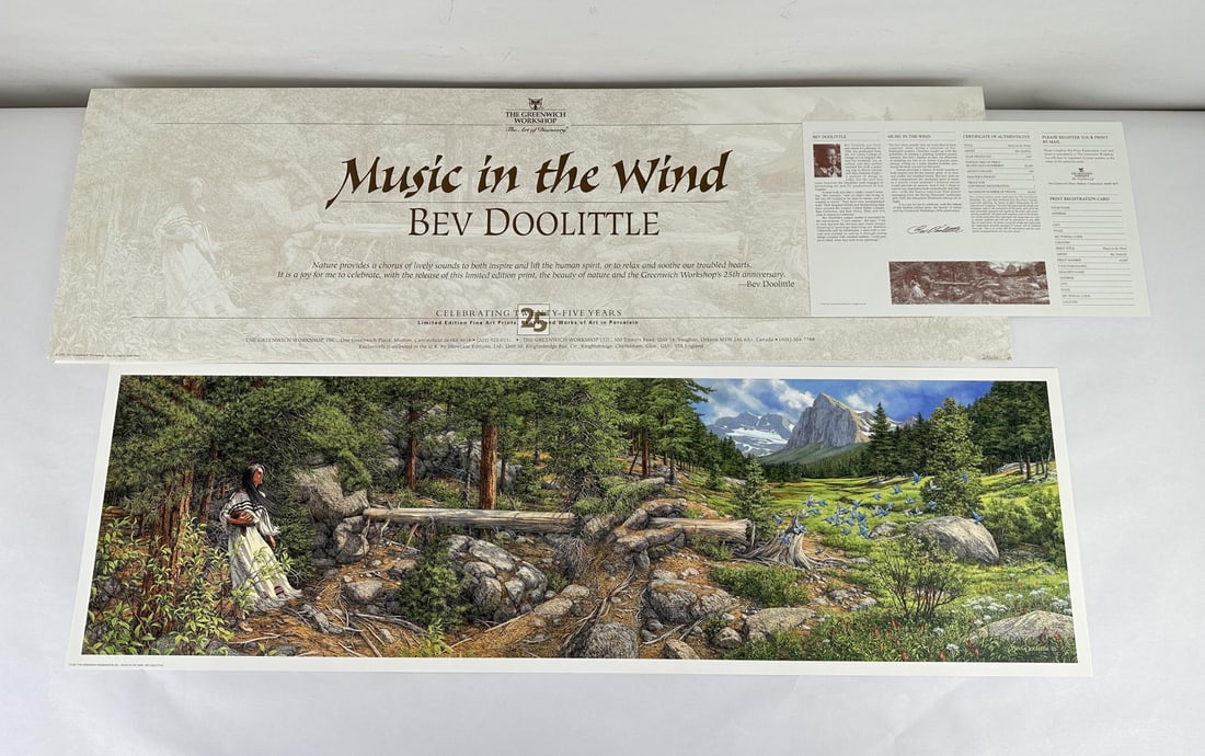 Bev Doolittle Music In The Wind Limited Print: 37 1/2" by 11 1/2". 24616 of 43500