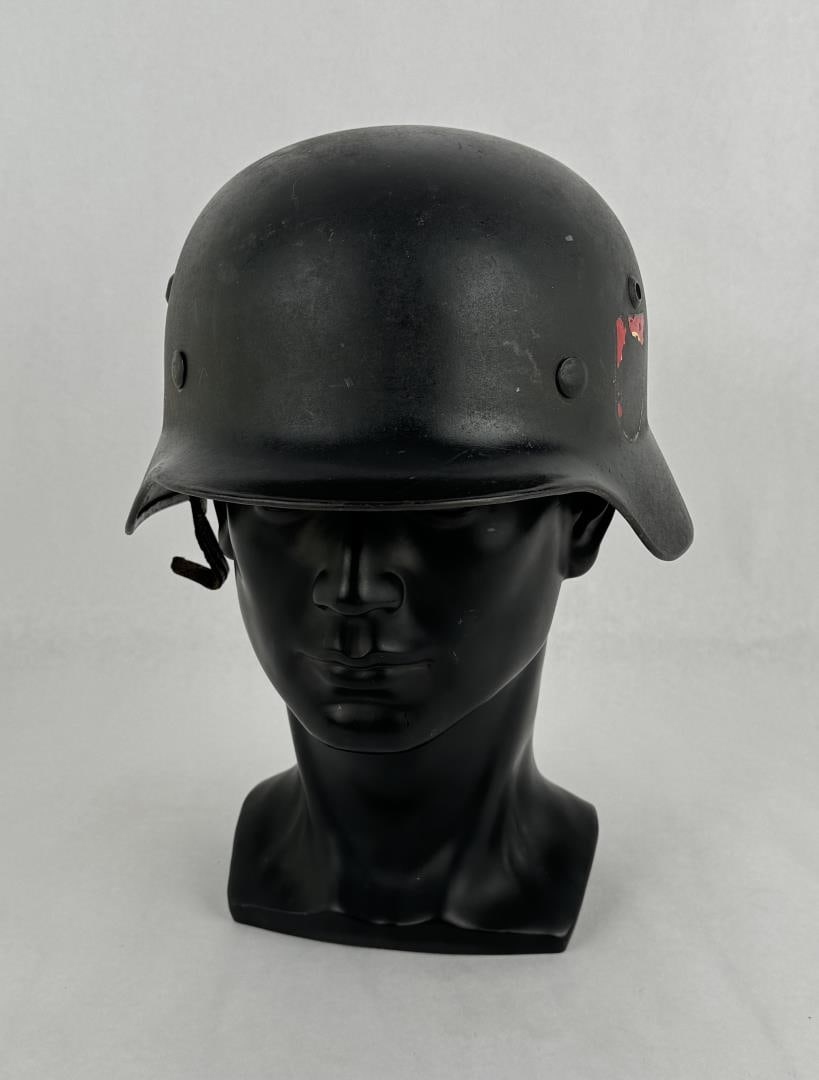 WW2 M42 German Army Heer Helmet: Nice example. No liner. Defaced decal.