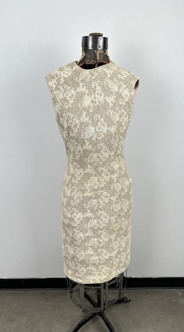 Vintage Anne Fogarty Dress: 41" long, 17" armpit to armpit.