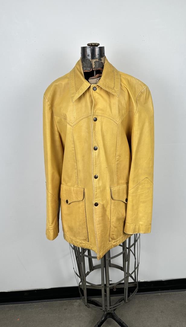 Vintage Joo Kay Leather Jacket Coat: Size 42