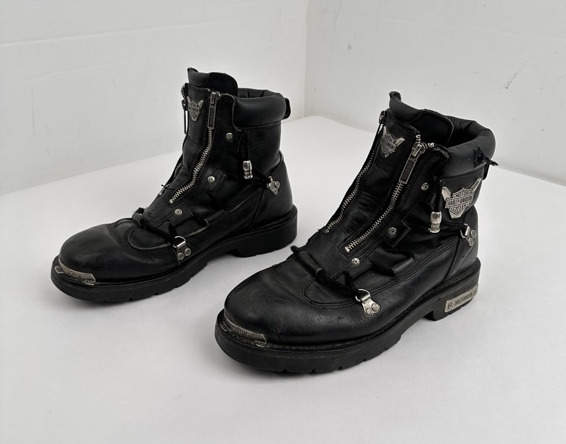 Harley Davidson Leather Motorcycle Boots: Size 10.5