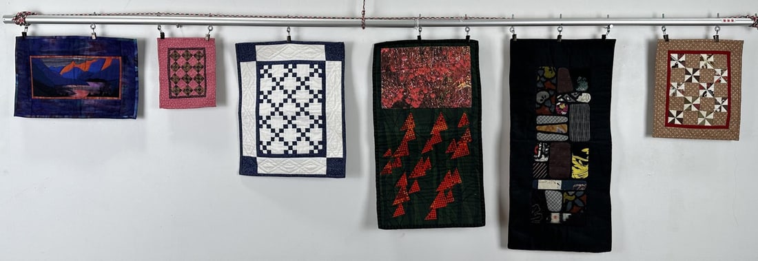 Montana Made Patchwork Quilt Samplers: Very nice grouping. Largest is 12 1/4" by 21 1/2".