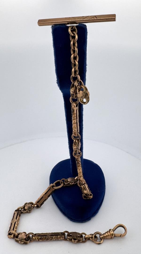 Antique Gold Filled Pocket Watch Fob Chain: 13" long.