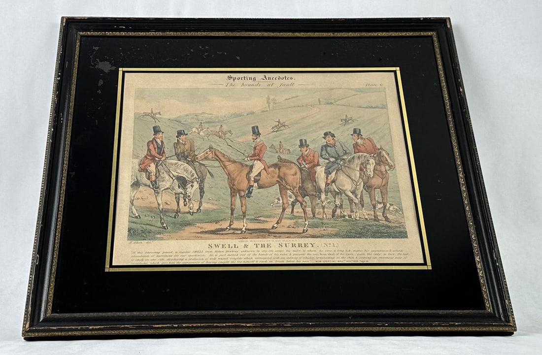 Swell & The Surrey Fox Hunting Print: 17 1/4" by 20 1/2" framed.