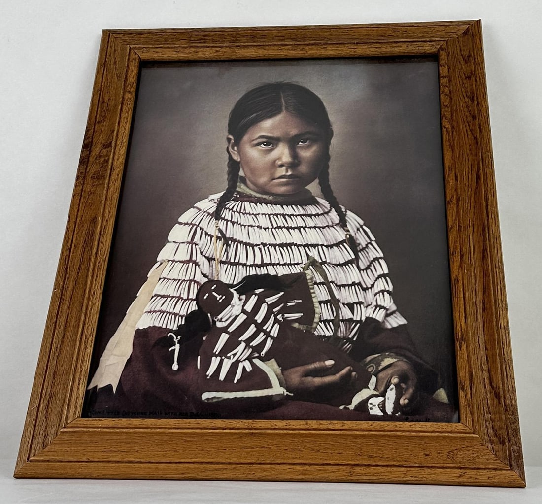 Shy Little Cheyenne Maid LA Huffman Photo: 13 3/4" by 16 7/8" framed. Coffrin's Old West Gallery Montana.